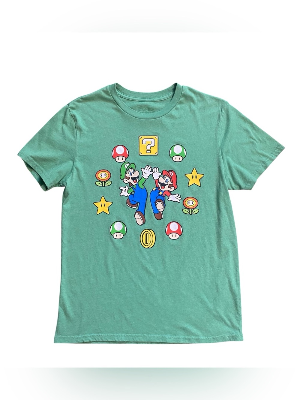 Super Mario Bros. Graphic T-Shirt Men’s Medium Green